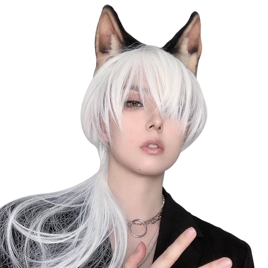 Amazon.co.jp: FESHFEN ウィッグ ウルフ メンズ ショート フル